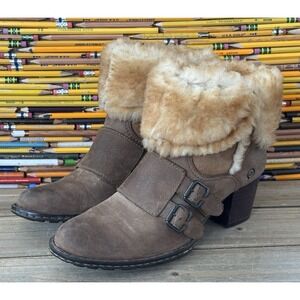 Børn Shearling Lined Ankle‎ Boots BOHO Women's 6.5 Buckles